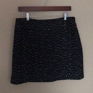 Black and white wool blend skirt.